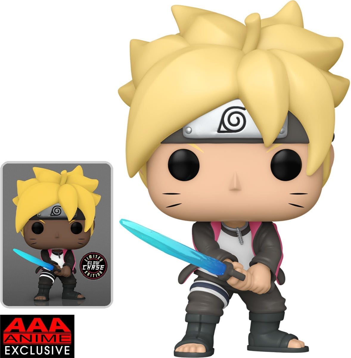 Funko Pop! Animation: Boruto - Naruto Next Generations Boruto with Chakra Blade Glow-in-The-Dark Chase AAA Anime Exclusive Bundled with a Byron's Attic Protector