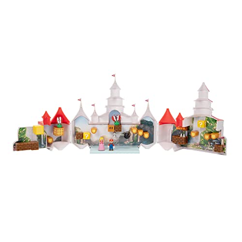 THE SUPER MARIO BROS. MOVIE – Mushroom Kingdom Castle Playset with Mini 1.25” Mario and Princess Peach Figures