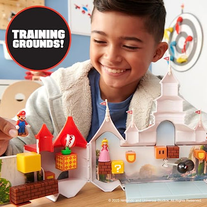 THE SUPER MARIO BROS. MOVIE – Mushroom Kingdom Castle Playset with Mini 1.25” Mario and Princess Peach Figures