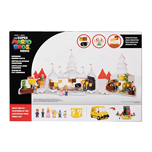 THE SUPER MARIO BROS. MOVIE – Mushroom Kingdom Castle Playset with Mini 1.25” Mario and Princess Peach Figures