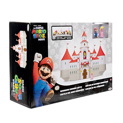 THE SUPER MARIO BROS. MOVIE – Mushroom Kingdom Castle Playset with Mini 1.25” Mario and Princess Peach Figures