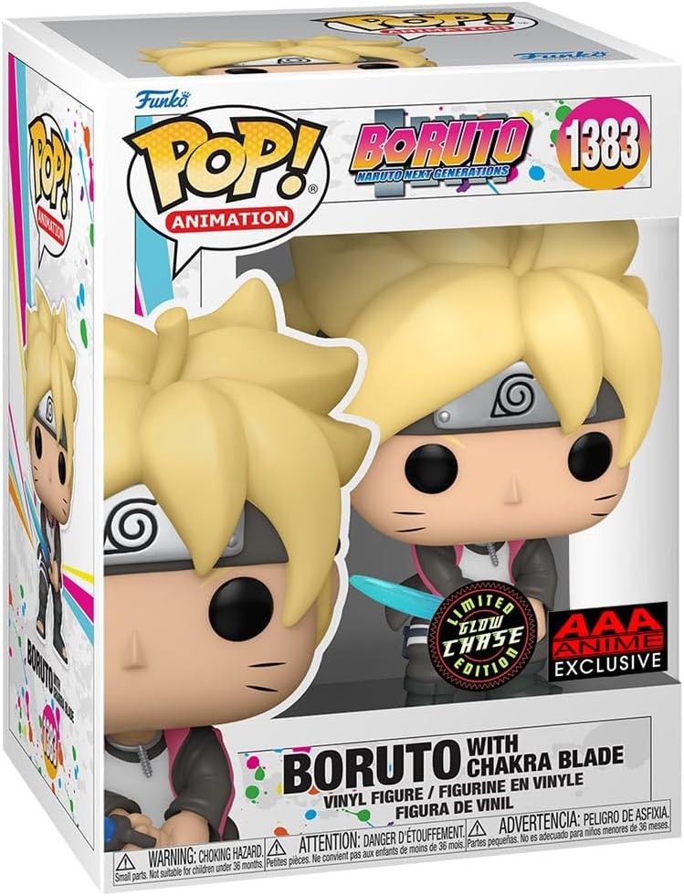 Funko Pop! Animation: Boruto - Naruto Next Generations Boruto with Chakra Blade Glow-in-The-Dark Chase AAA Anime Exclusive Bundled with a Byron's Attic Protector