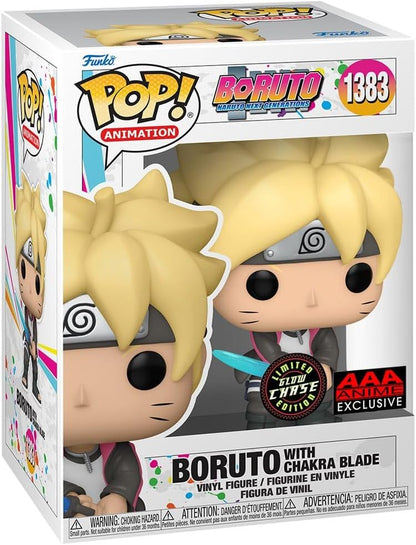 Funko Pop! Animation: Boruto - Naruto Next Generations Boruto with Chakra Blade Glow-in-The-Dark Chase AAA Anime Exclusive Bundled with a Byron's Attic Protector