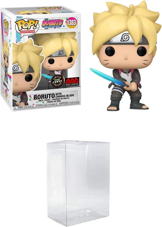 Funko Pop! Animation: Boruto - Naruto Next Generations Boruto with Chakra Blade Glow-in-The-Dark Chase AAA Anime Exclusive Bundled with a Byron's Attic Protector