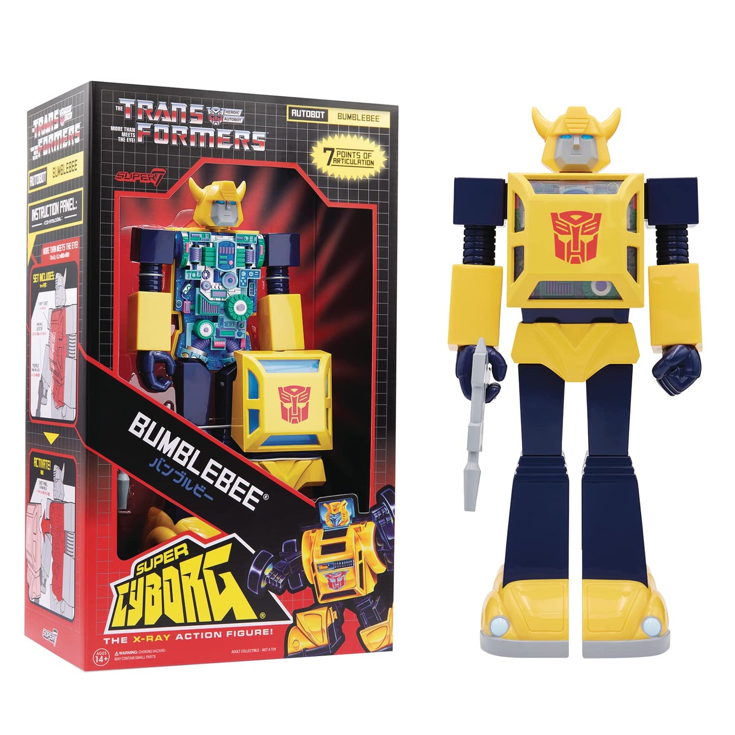 Super7 Transformers Bumblebee (G1 Full Color) 10 in Super Cyborg Figure