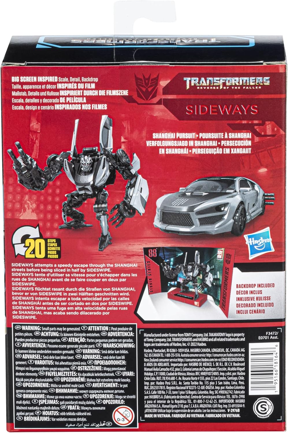 Transformers Toys Studio Series 88 Deluxe Class Revenge of The Fallen Sideways Action Figure - Ages 8 and Up, 4.5-inch