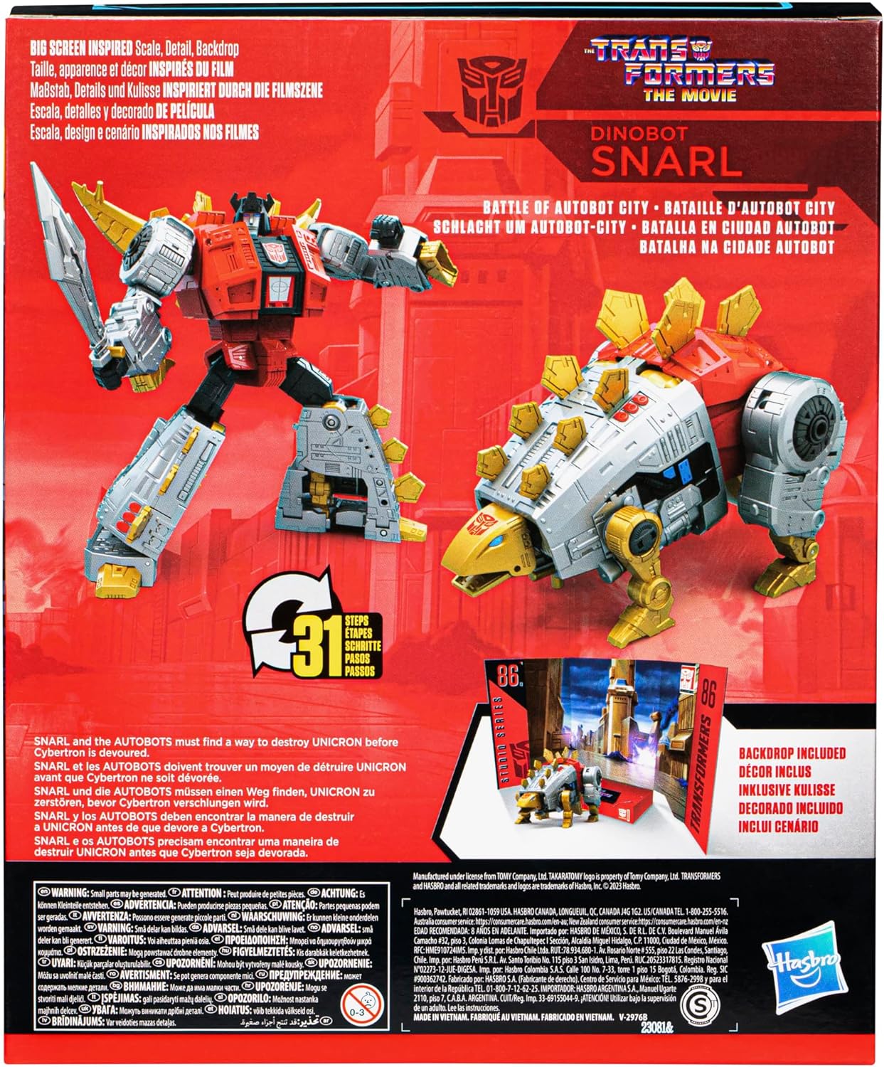 Transformers Toys Studio Series Leader Class 86-19 Dinobot Snarl Toy, 8.5-inch, Action Figure for Boys and Girls Ages 8 and Up